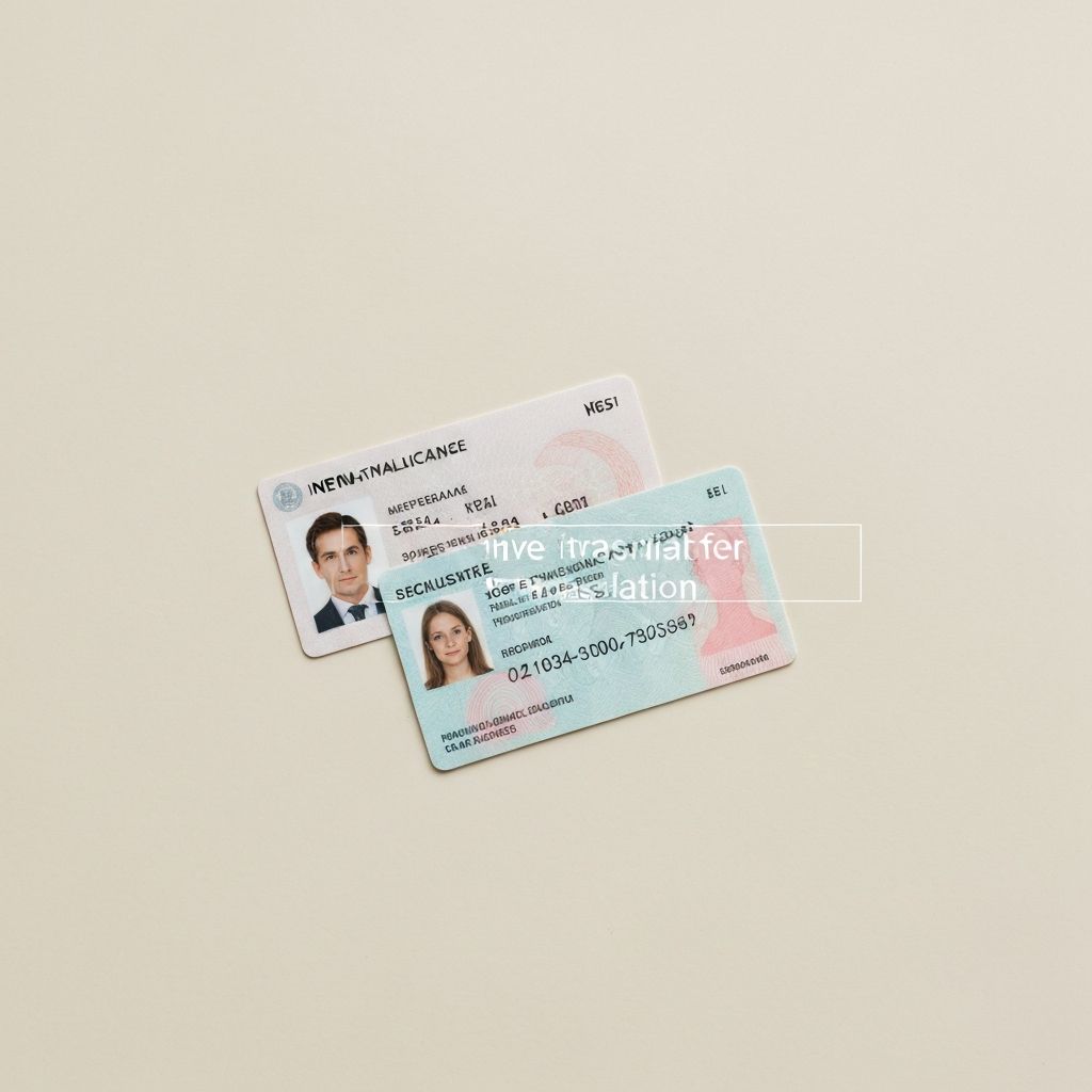 Driver licence and ID card on a light background representing certification translation services